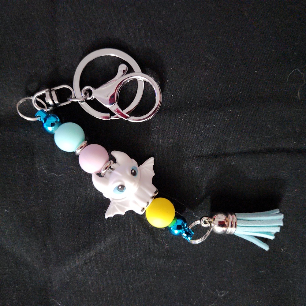 Colorful Dragon Keychain with Tassel